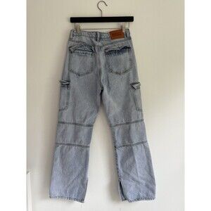 ✿ Princess Polly Denim Jeans Carpenter Style Wide Leg Light Wash Size 8 US 36 EU